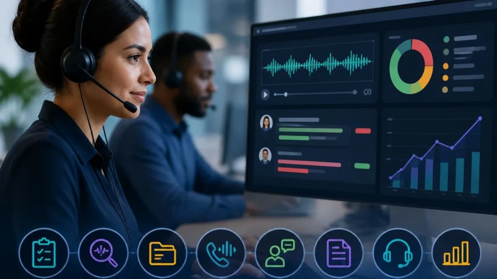 Contact center compliance monitoring connecting QA, case management, analytics, and coaching workflows