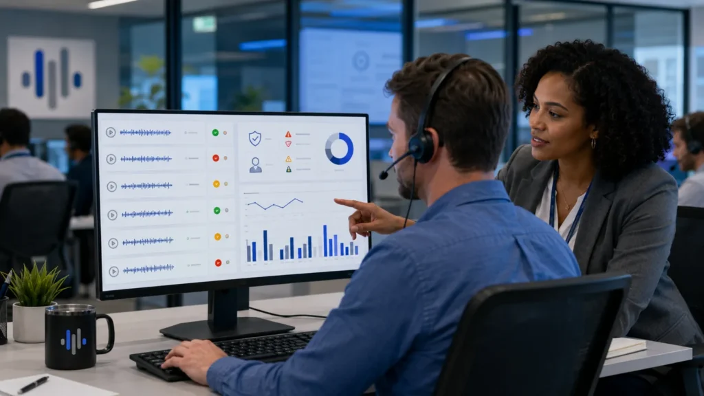 Contact center supervisor using compliance monitoring findings to coach an agent