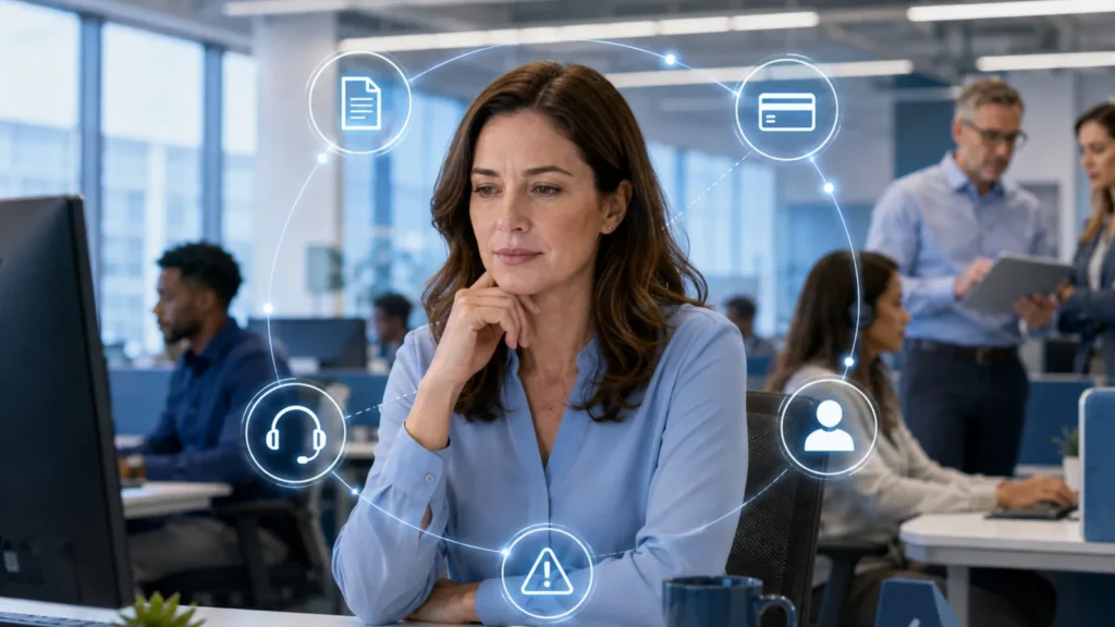 Customer intent analytics workflow connecting call reasons, customer needs, and contact center data
