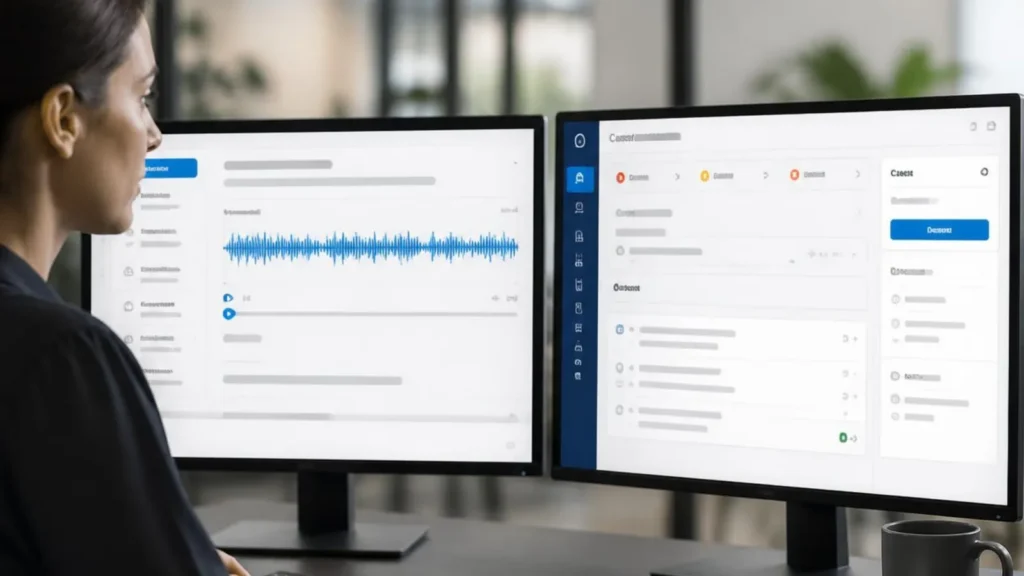 Case management workflow reviewing redacted contact center conversations with sensitive customer data protected