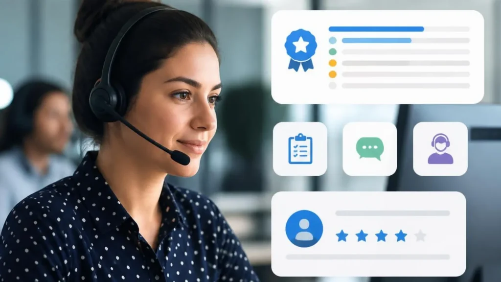 Contact center QA score trends showing agent quality performance over time
